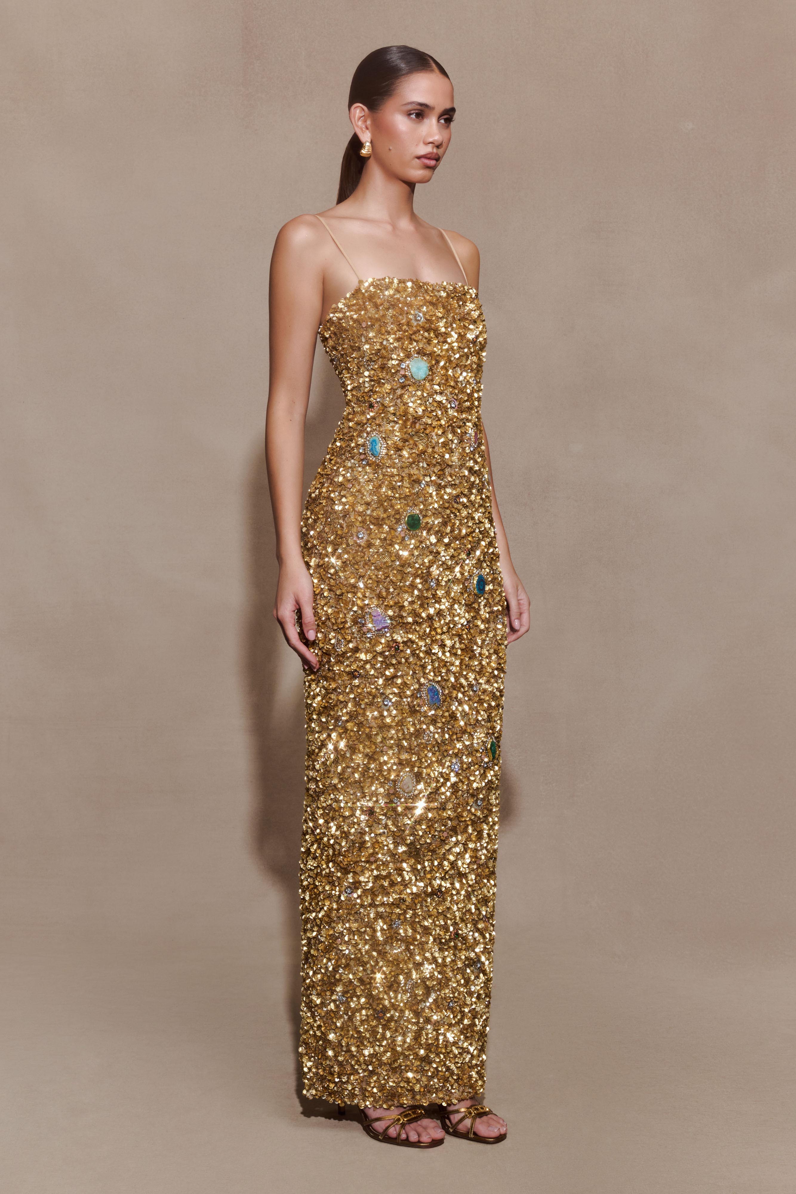 Porter Hand Beaded Midi Dress