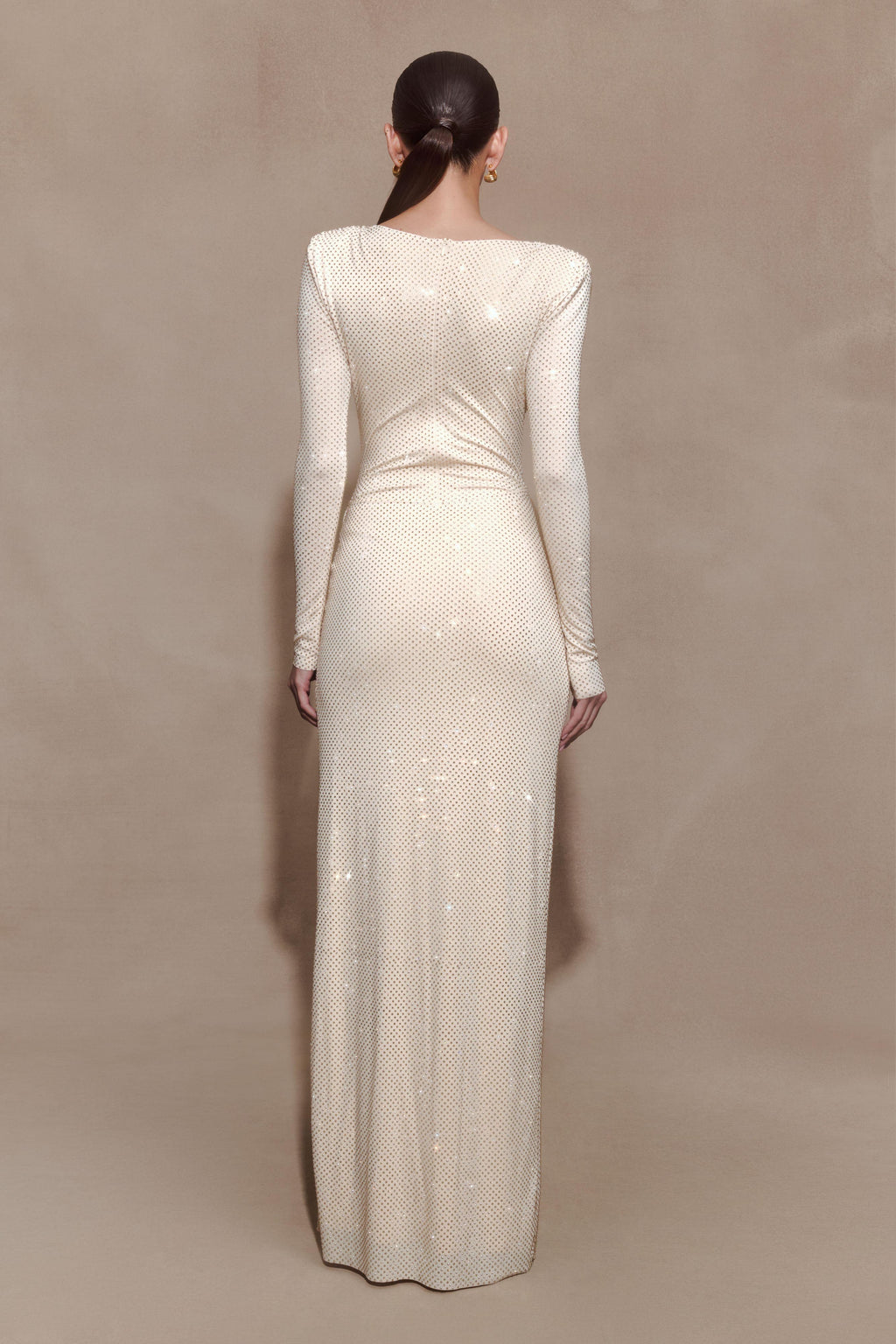 Deanna Long Sleeve Diamante Maxi Dress