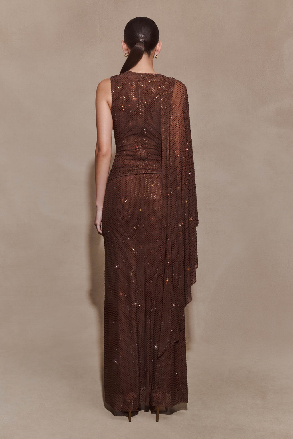 Bakari Diamante Cape Maxi Dress