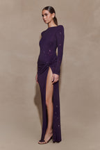 Deanna Long Sleeve Diamante Maxi Dress in Gold – Chic&Drifts
