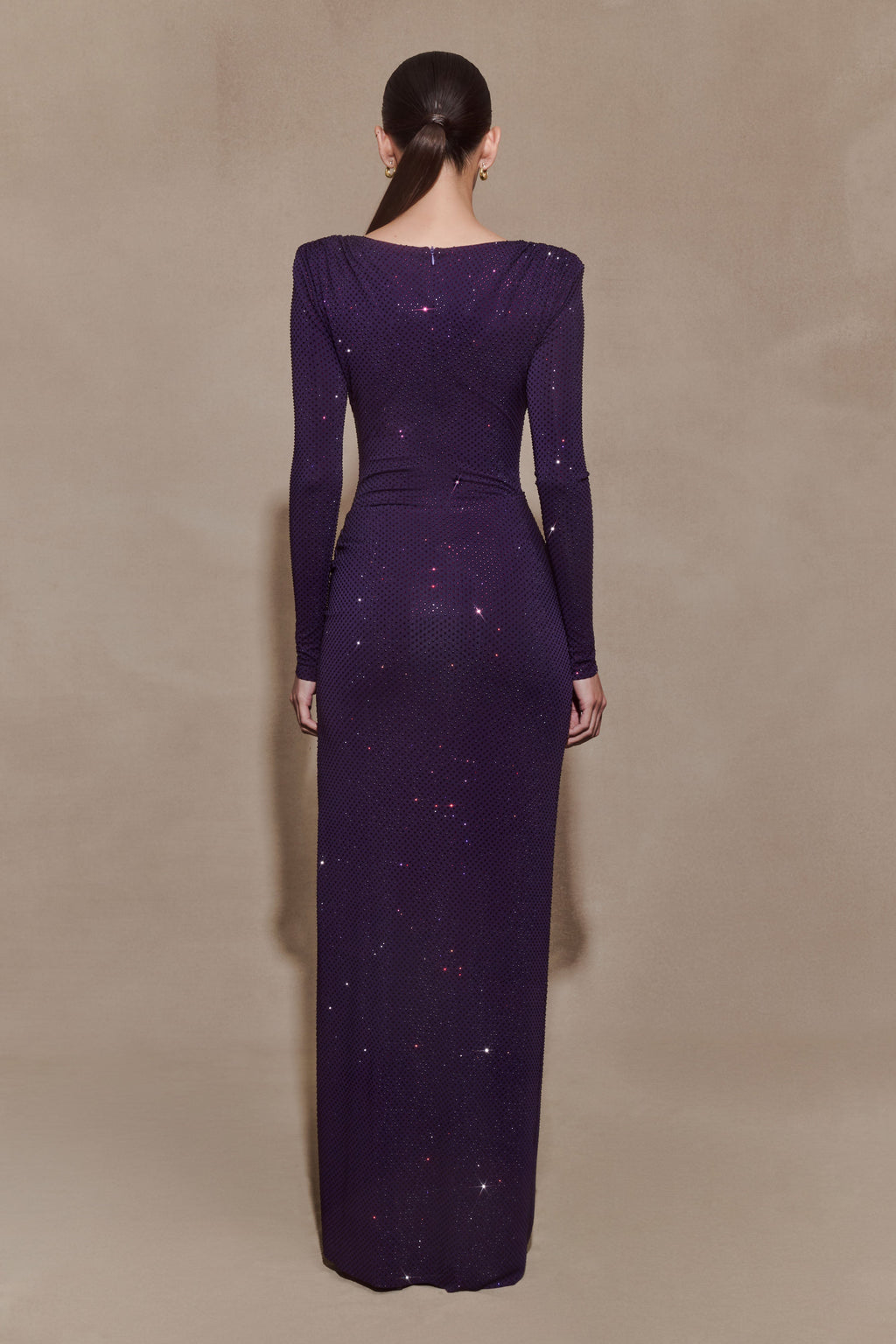 Deanna Long Sleeve Diamante Maxi Dress in Gold – Chic&Drifts