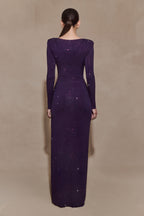 Deanna Long Sleeve Diamante Maxi Dress in Gold – Chic&Drifts