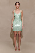 Jasmyn Hot Fix Mini Dress With Mesh Back