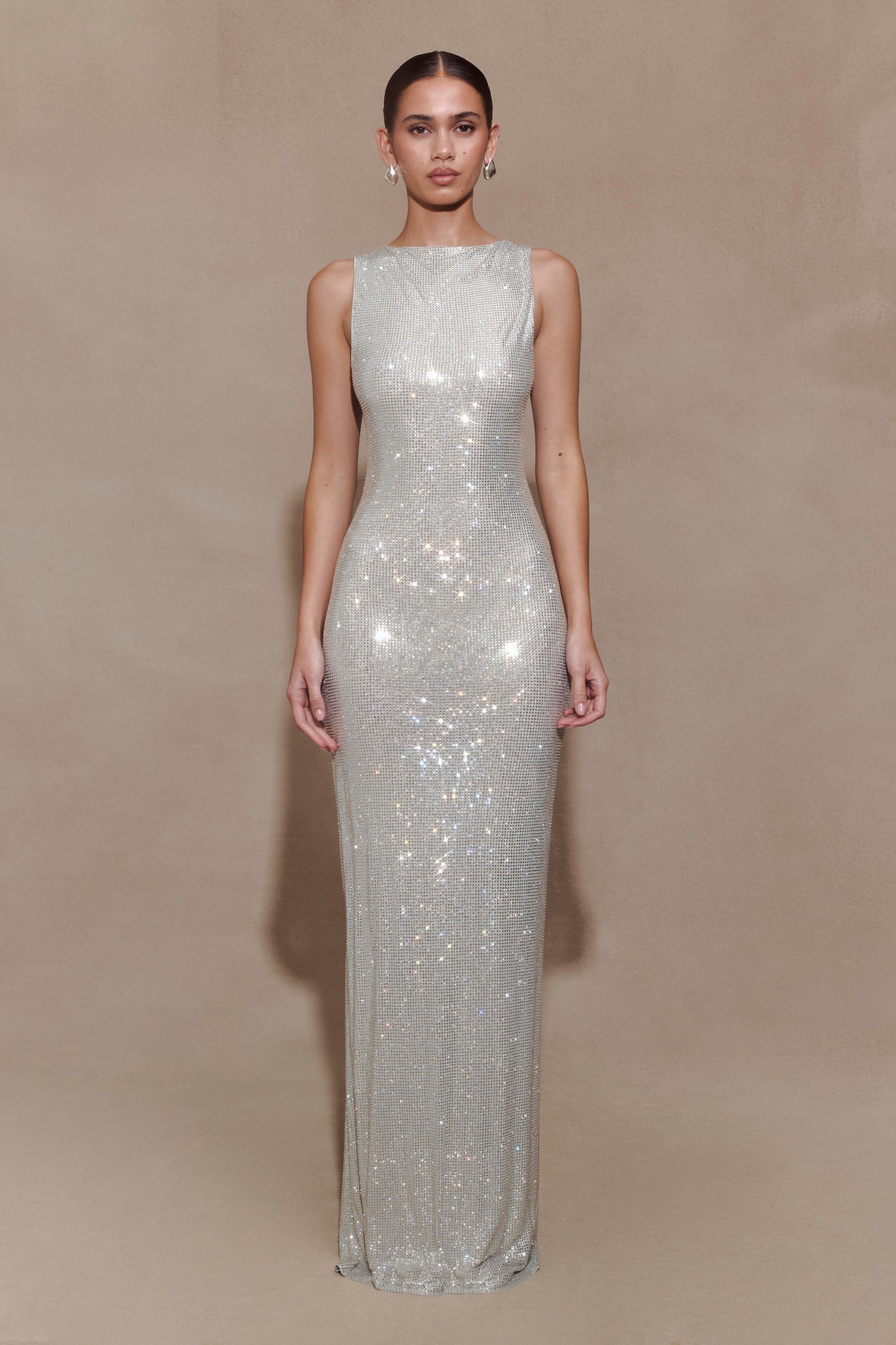 Magnolia Sleeveless Diamante Maxi Dress