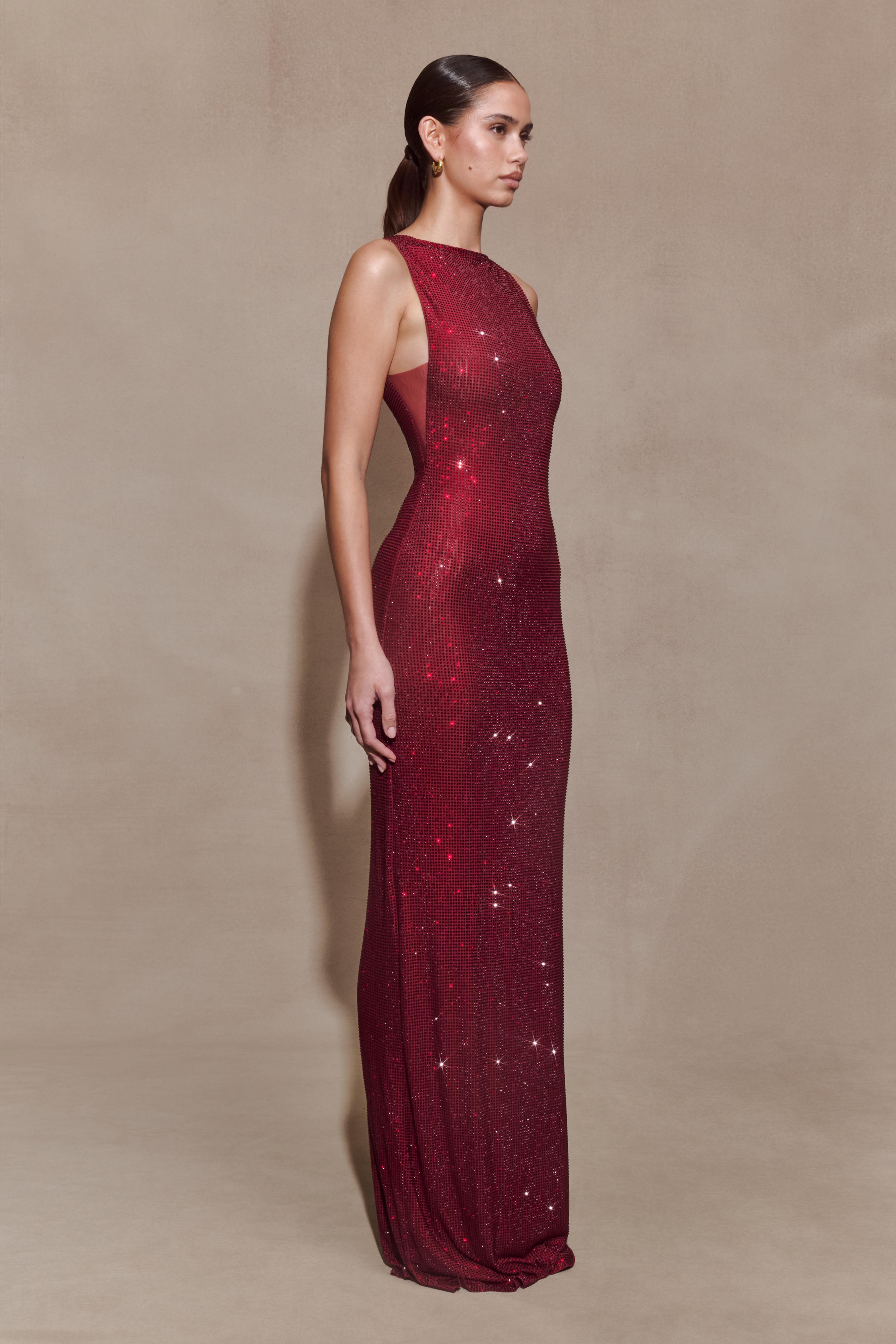 Magnolia Sleeveless Diamante Maxi Dress