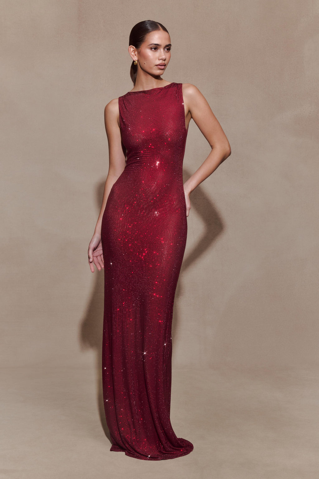Magnolia Sleeveless Diamante Maxi Dress