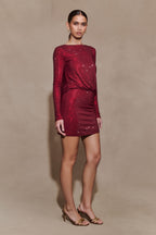 Darius Diamante Cowl Mini Dress in Silver – Chic&Drifts