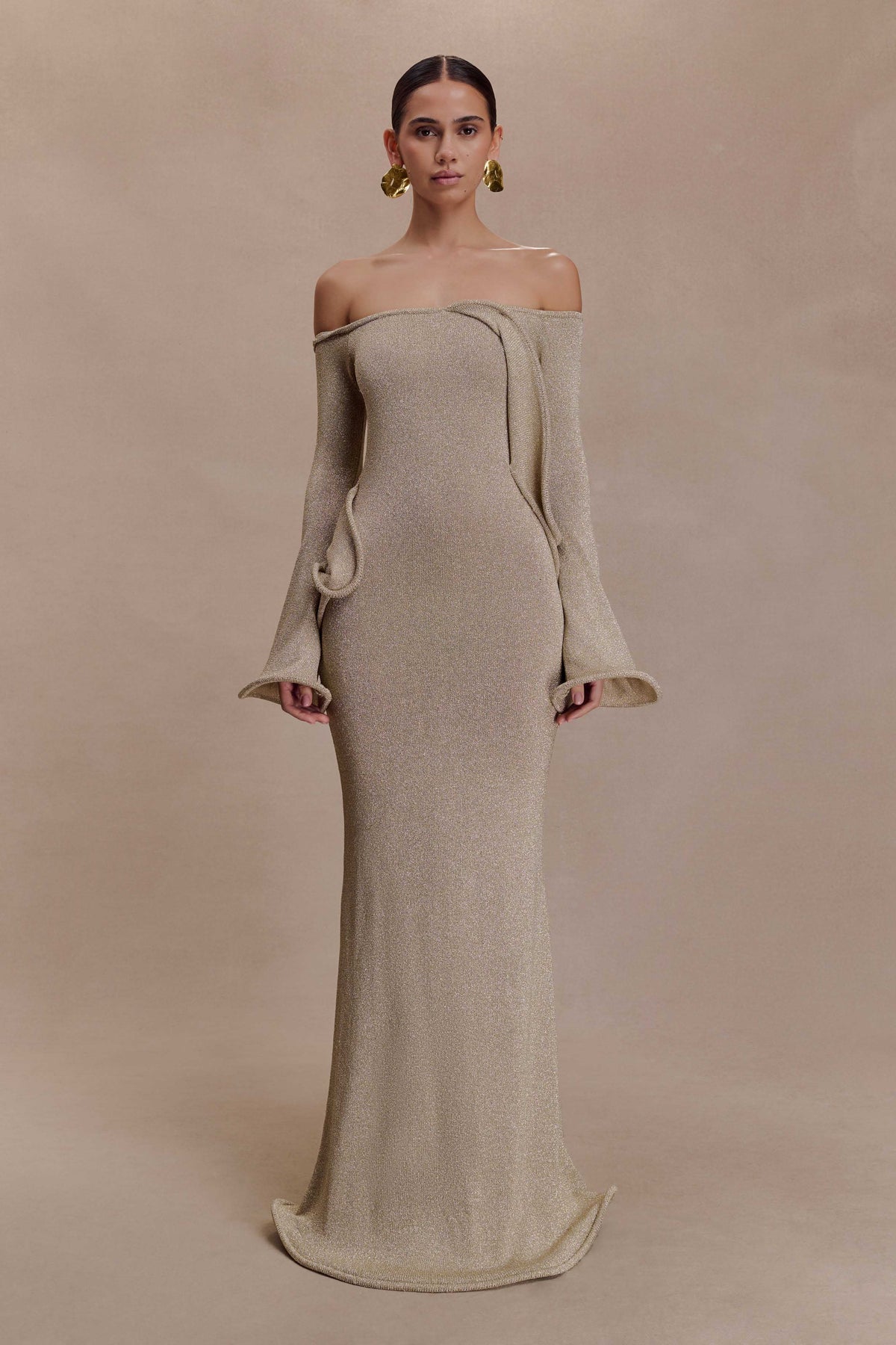 Sandrine Lurex Knit Maxi Dress in Aqua – Chic&Drifts