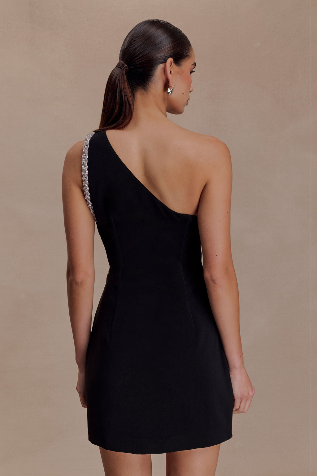Eleonora Diamante Trim Mini Dress in Black – Chic&Drifts