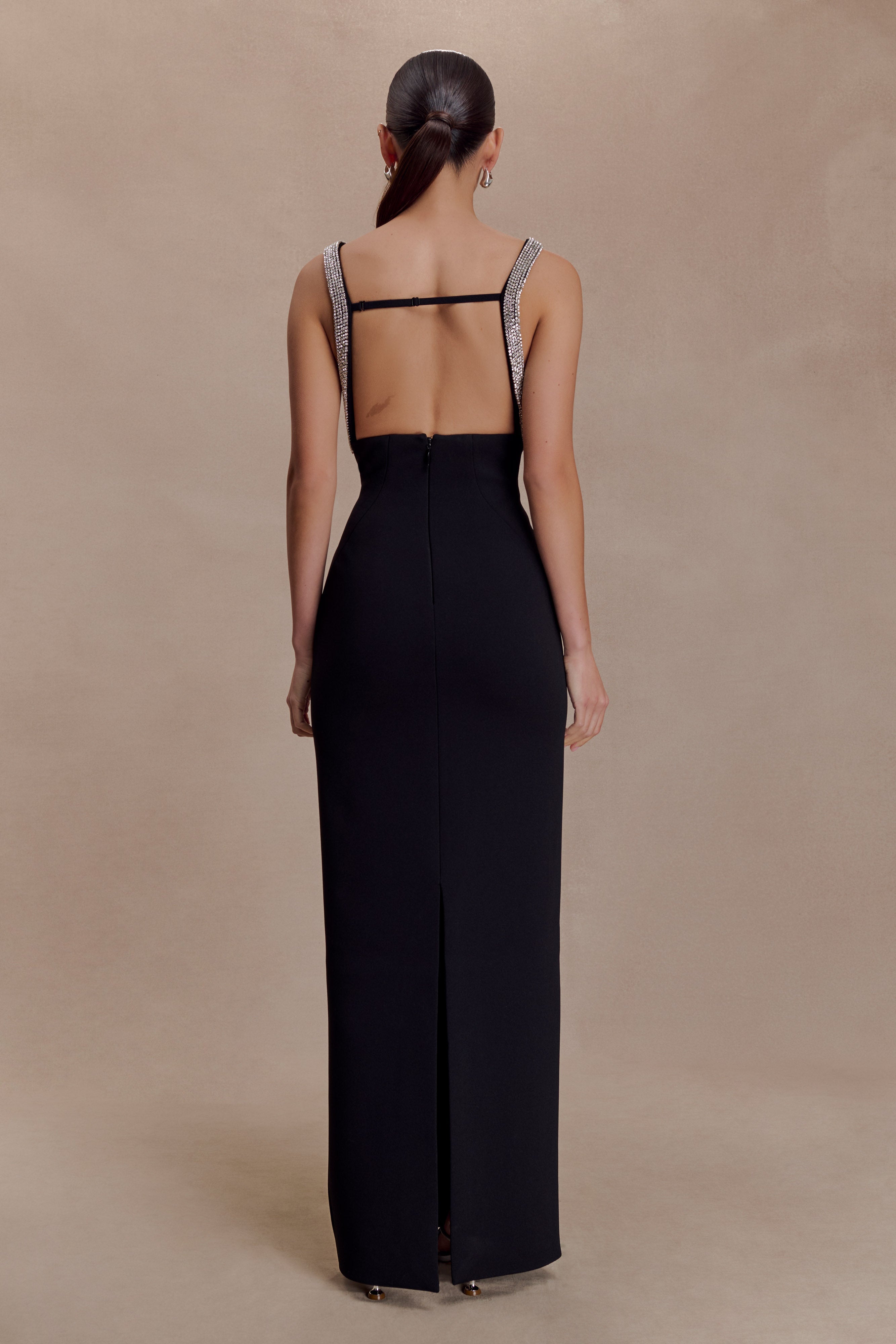 Lorde Embellished Crepe Maxi Dress