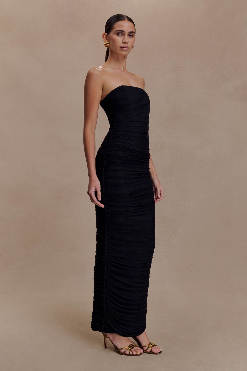 Jianna Strapless Mesh Maxi Dress