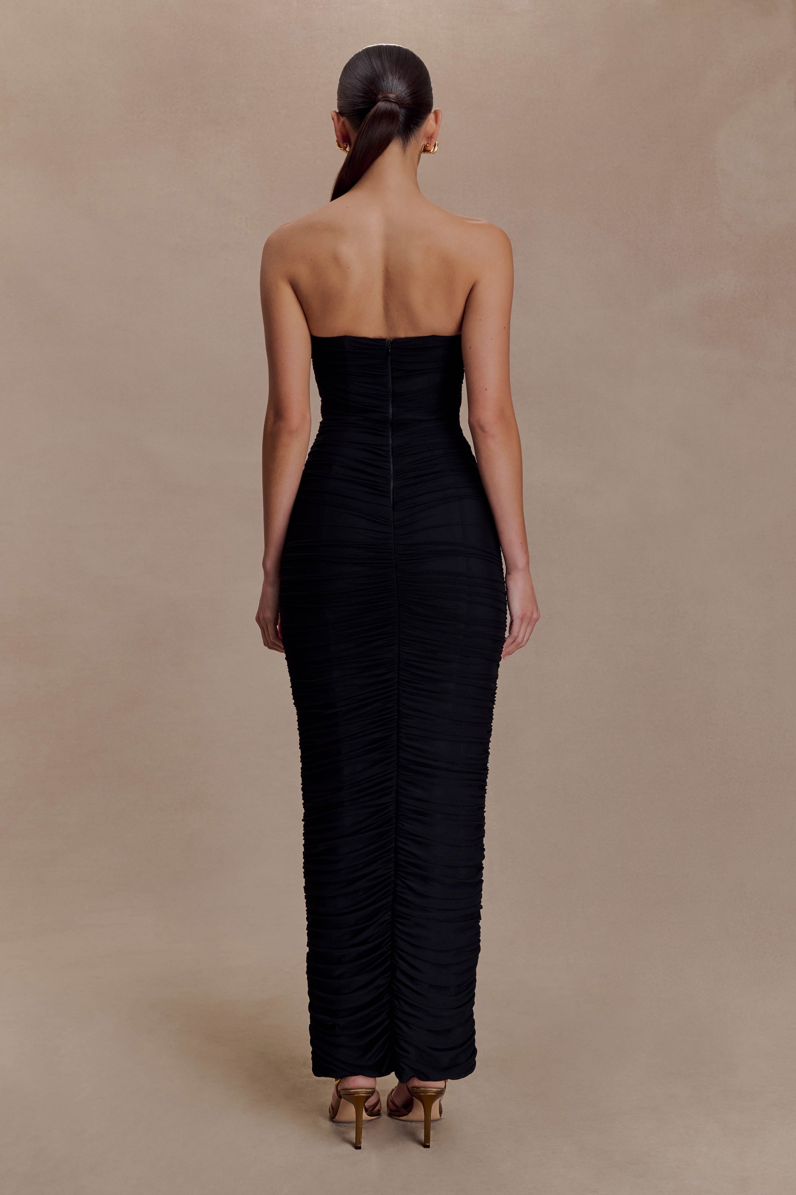 Jianna Strapless Mesh Maxi Dress