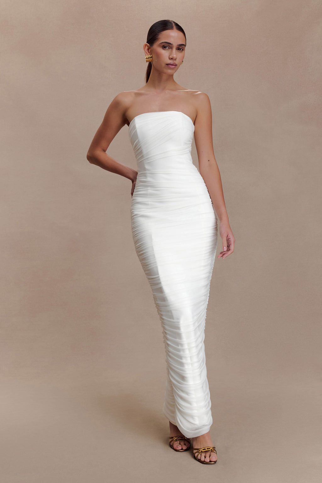 Jianna Strapless Mesh Maxi Dress