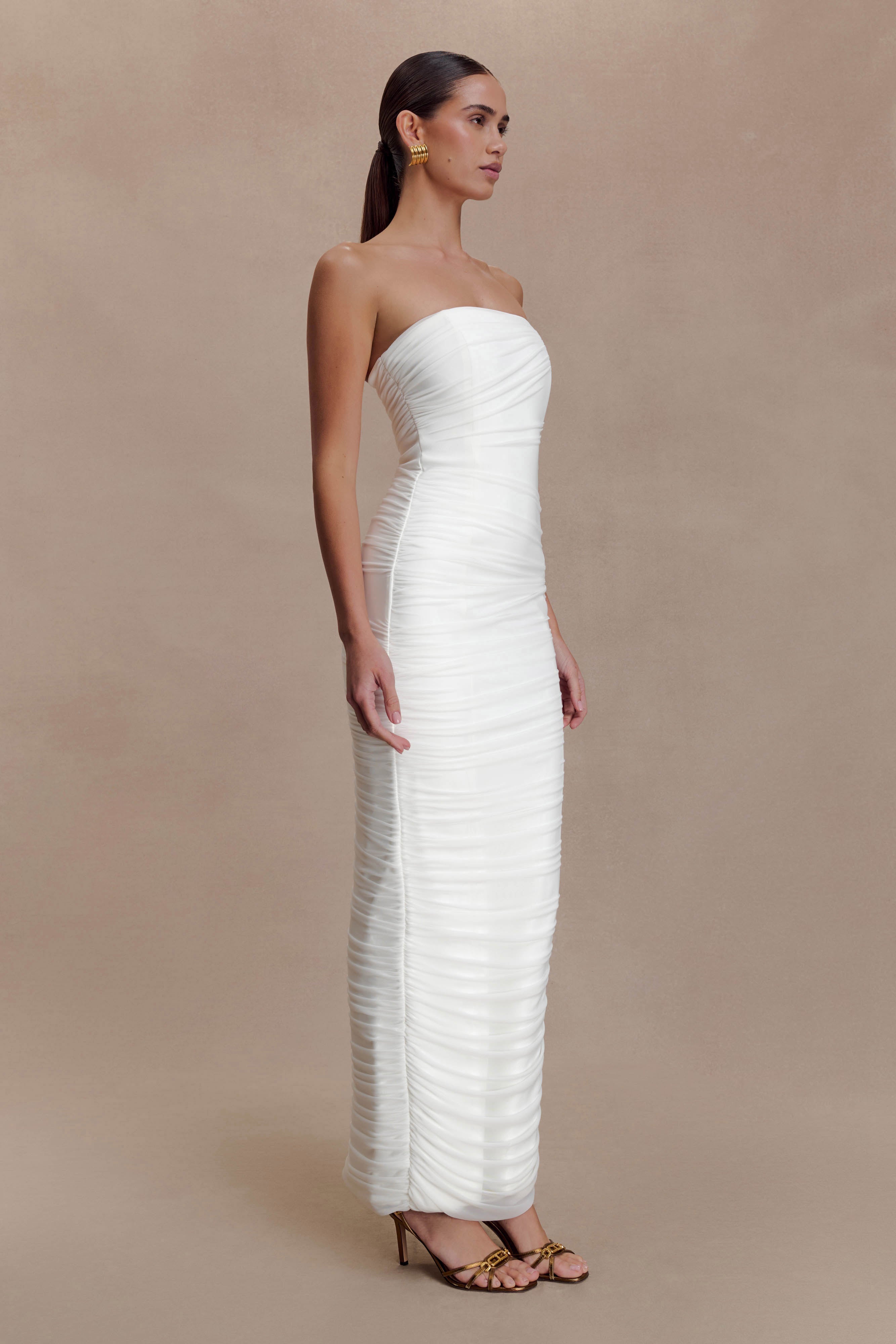 Jianna Strapless Mesh Maxi Dress