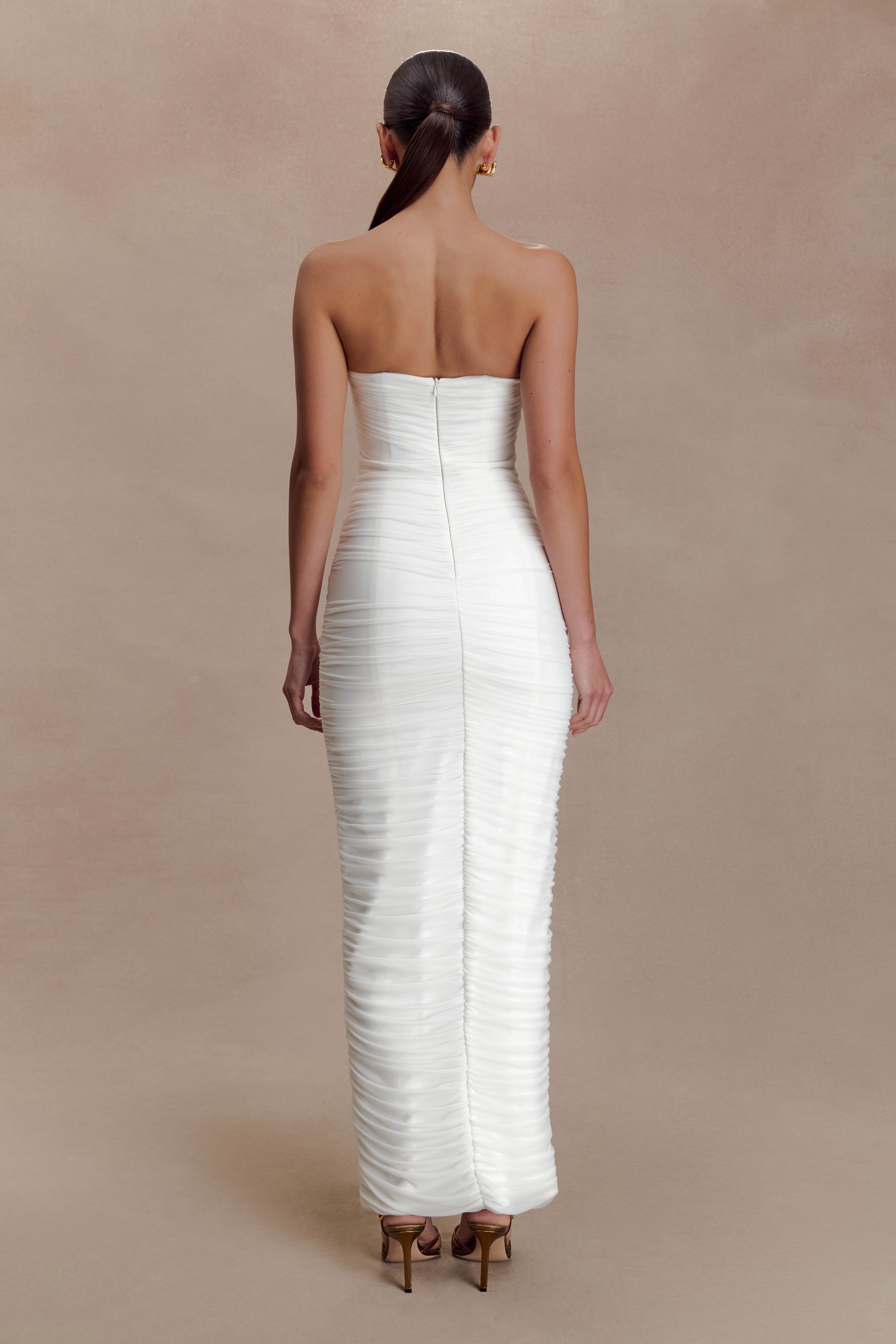 Jianna Strapless Mesh Maxi Dress