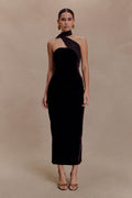Mattea Velvet Midi Dress With Scarf