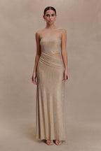 Starla Strapless Diamante Maxi Dress in Gold – Chic&Drifts