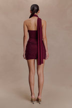 Mattea Diamante Mini Dress With Scarf in Navy – Chic&Drifts