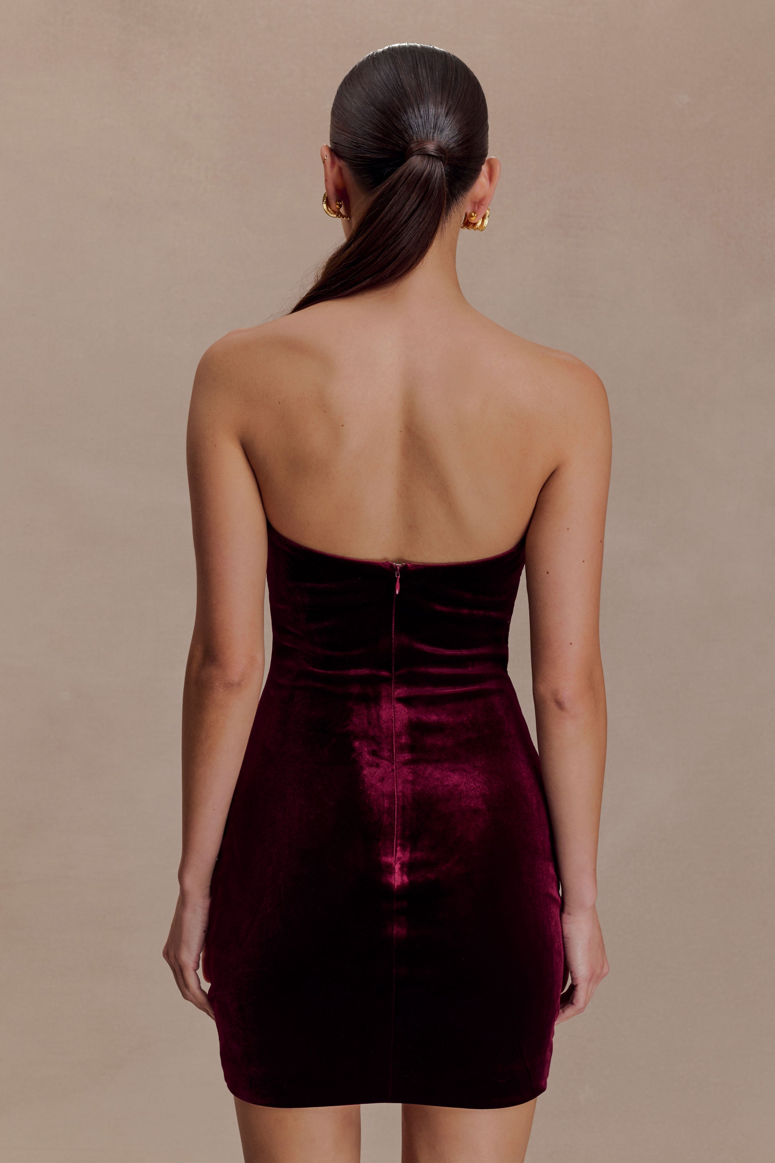 Paulina Velvet Strapless Mini Dress