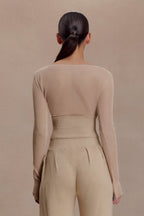 Brionee Silk Blend Knit Top in Sand – Chic&Drifts
