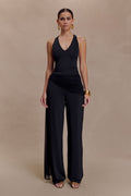 Aspyn Slinky Gathered Wide Leg Trousers - Black