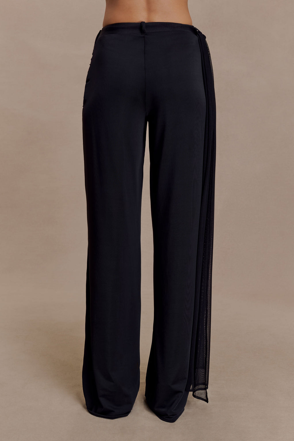 Aspyn Slinky Gathered Wide Leg Trousers - Black