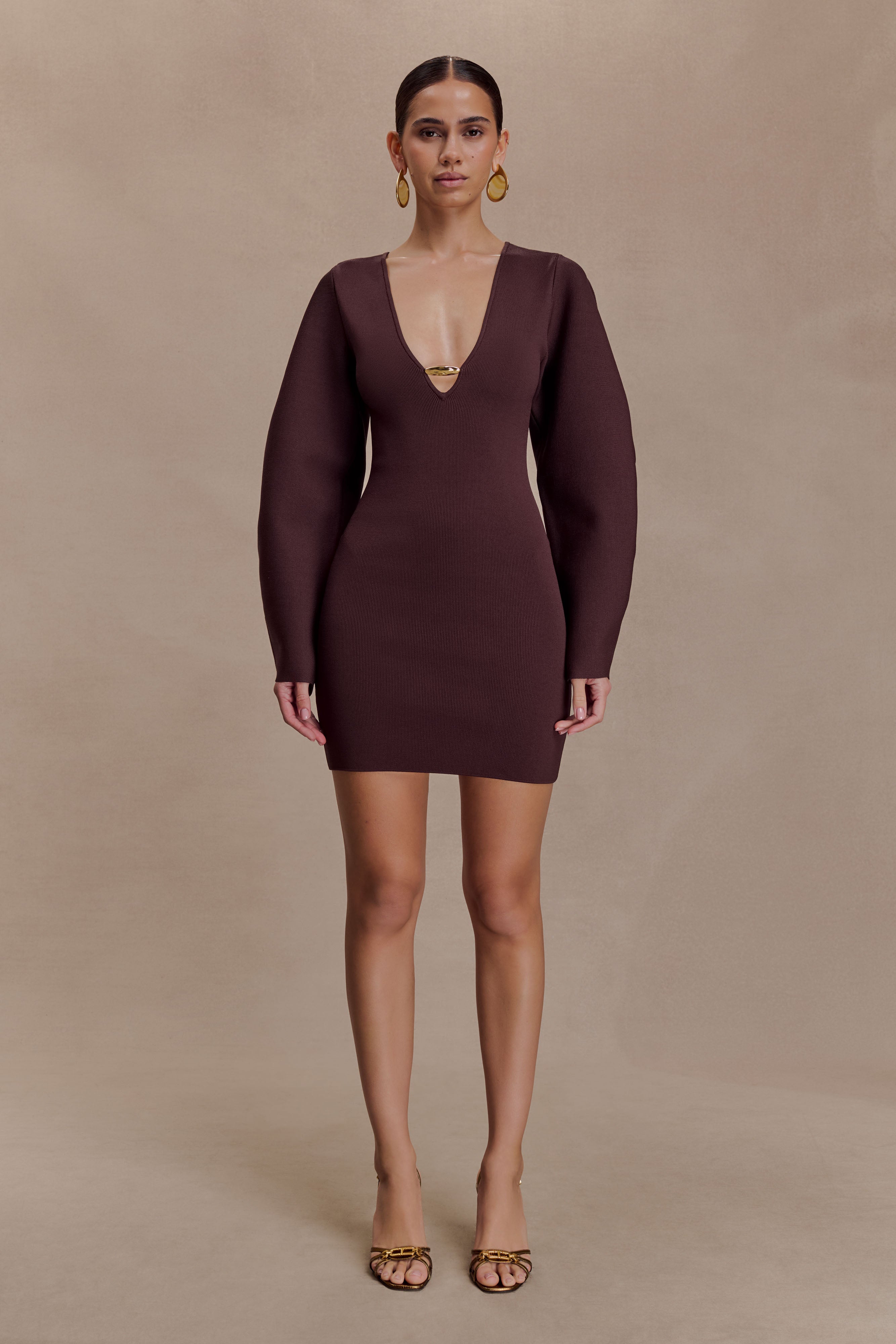 Billy Balloon Sleeve Knit Mini Dress