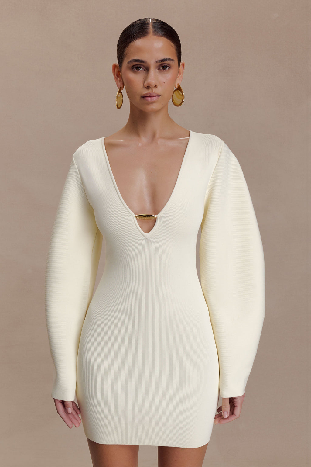 Billy Balloon Sleeve Knit Mini Dress