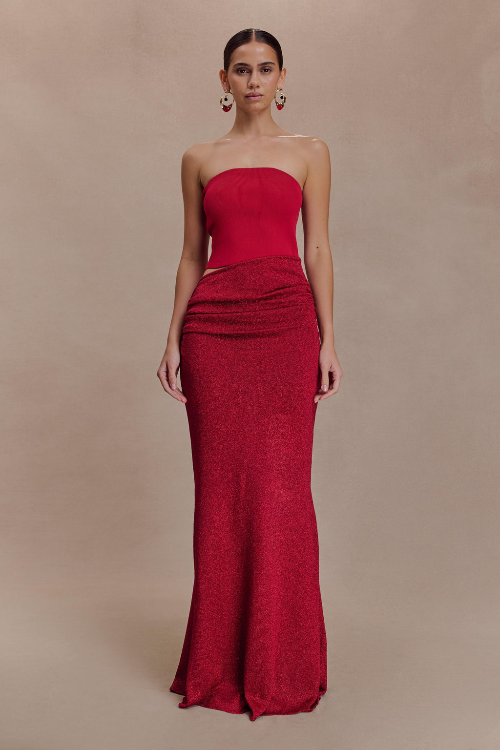 Jasiel Strapless Knit Maxi Dress