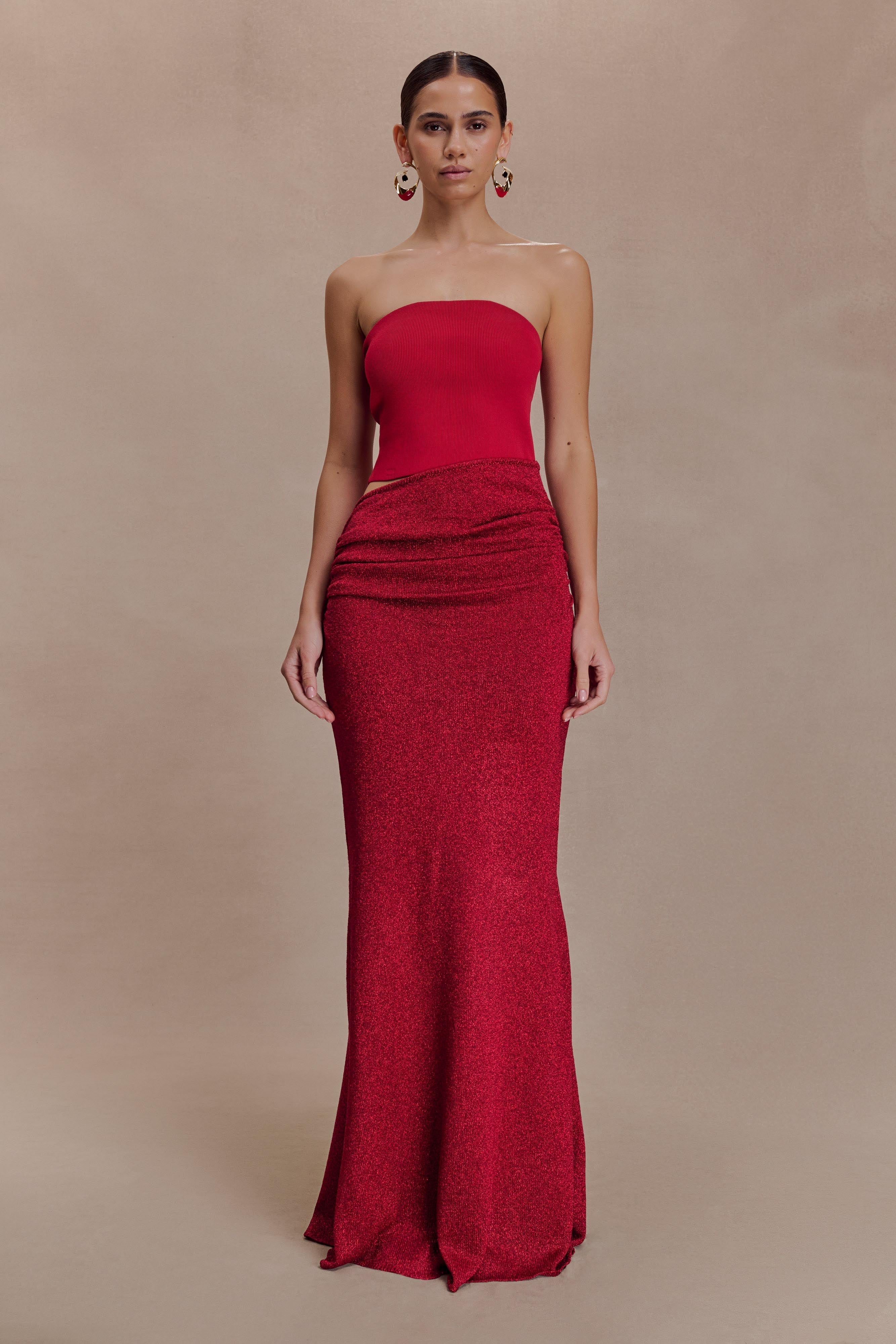Jasiel Strapless Knit Maxi Dress
