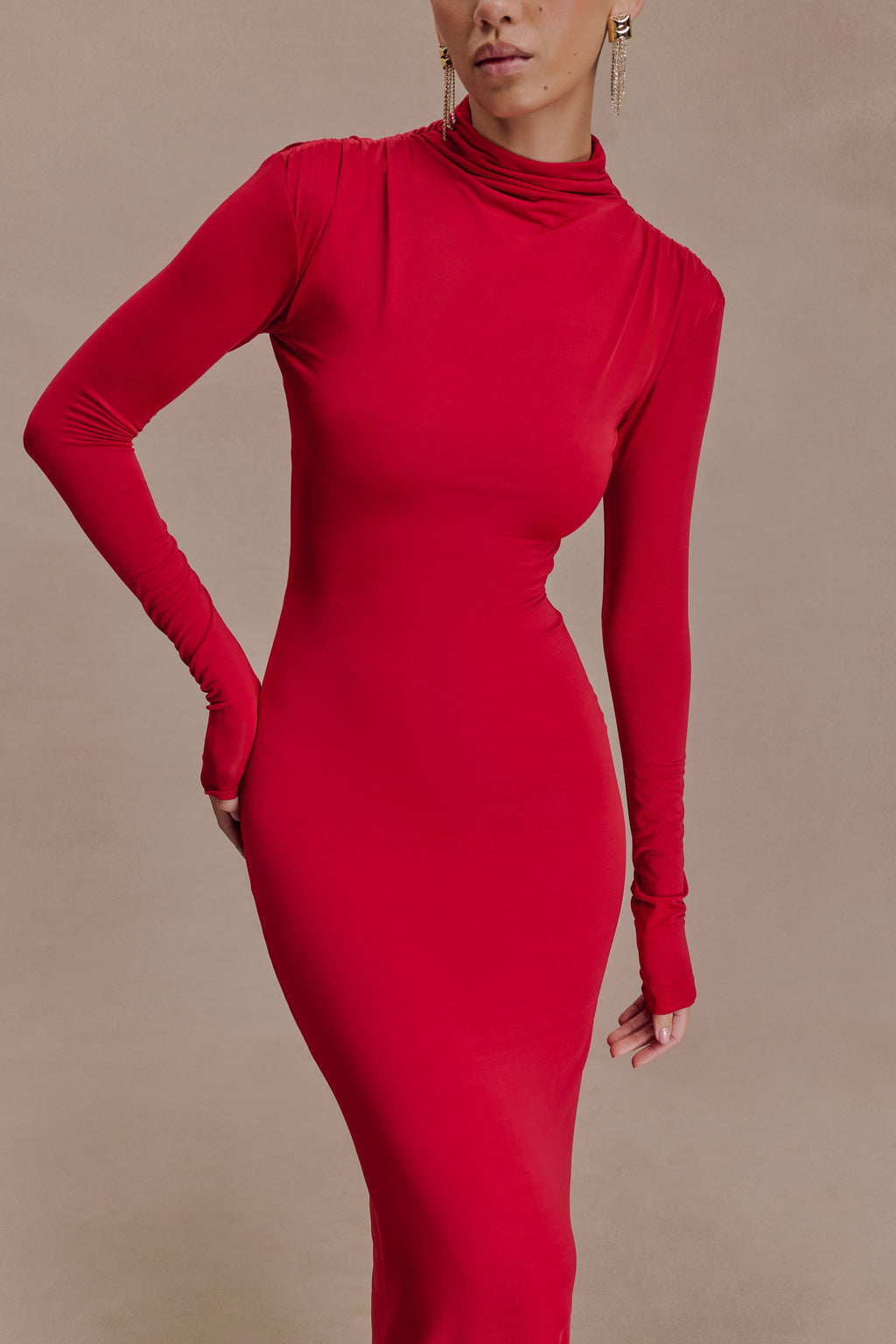 Kiyah Slinky Cut Out Maxi Dress