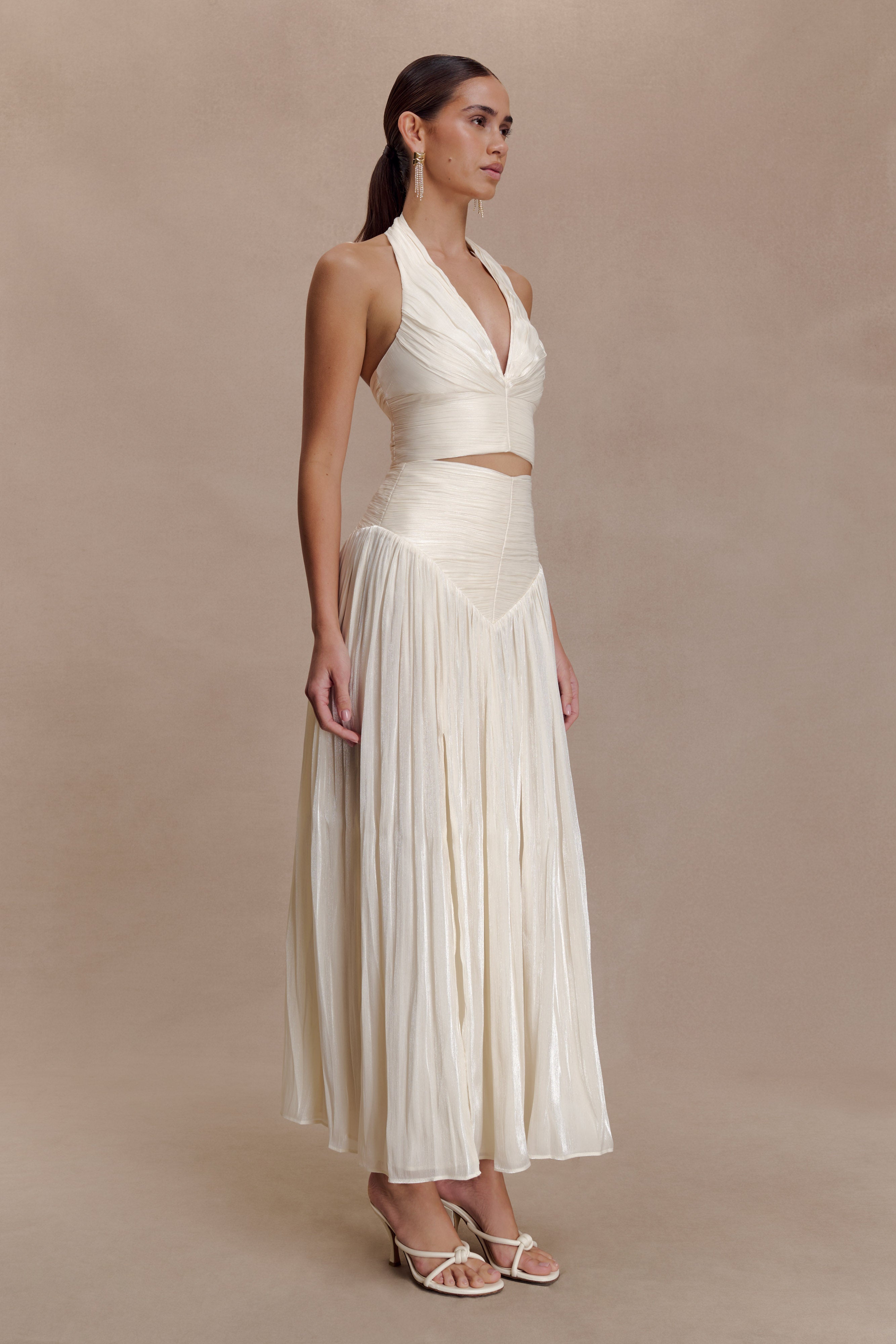 Makena Gathered Midi Skirt