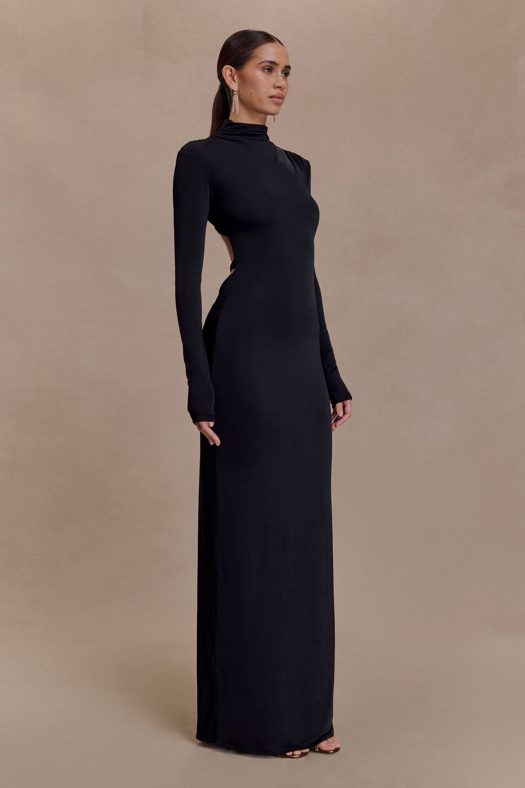 Kiyah Slinky Cut Out Maxi Dress