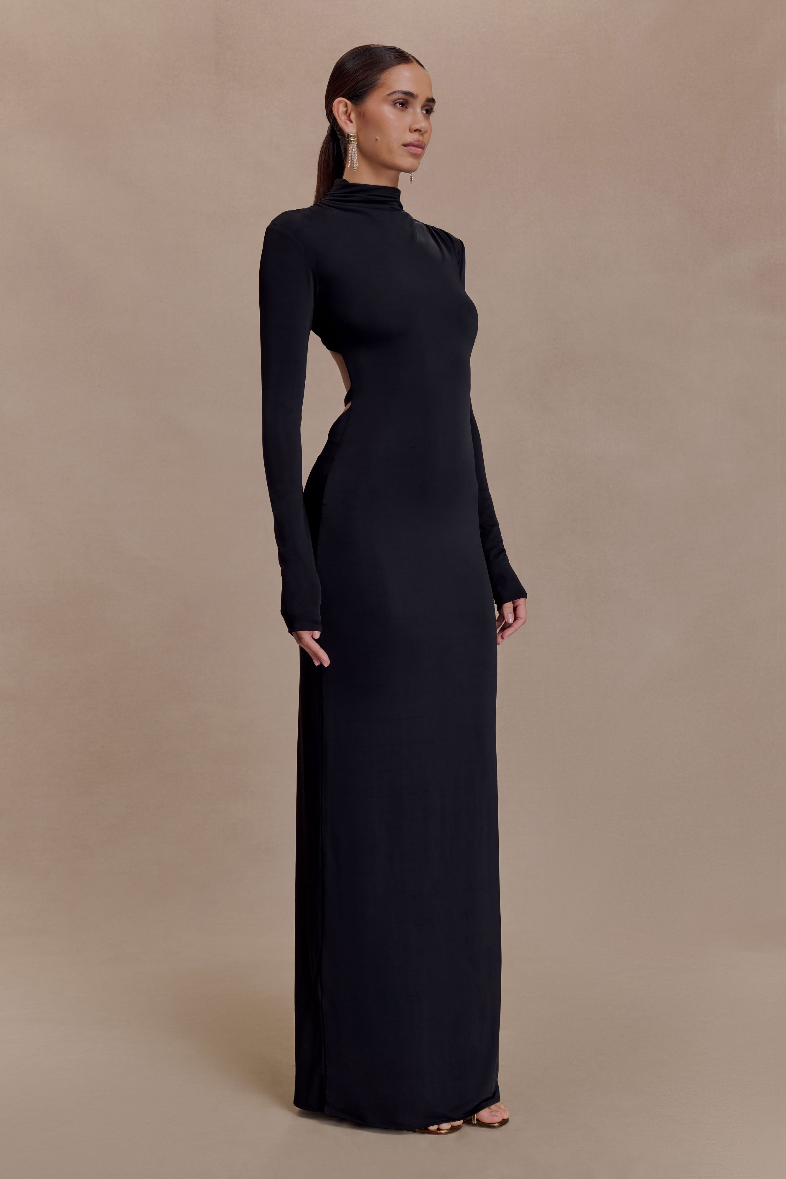 Kiyah Slinky Cut Out Maxi Dress