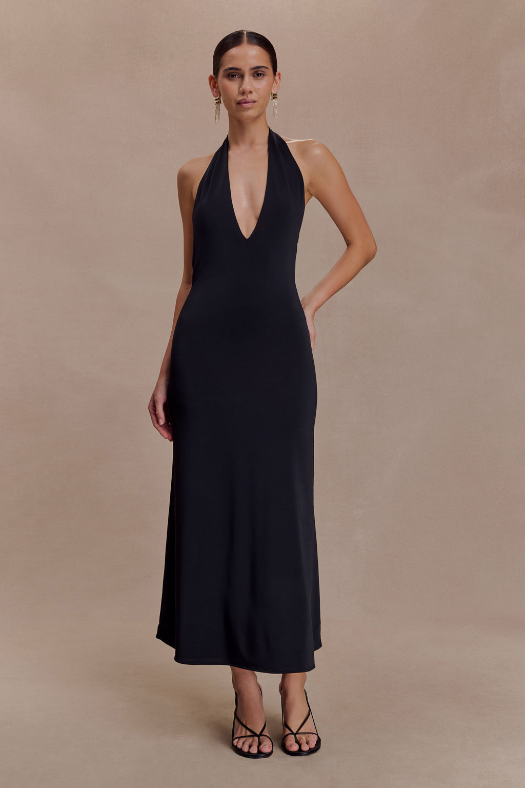 Genie Slinky Halter Midi Dress