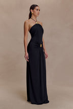 Quincy Halter Maxi Dress With Hardware in Black – Chic&Drifts