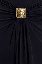 Quincy Halter Maxi Dress With Hardware in Black – Chic&Drifts