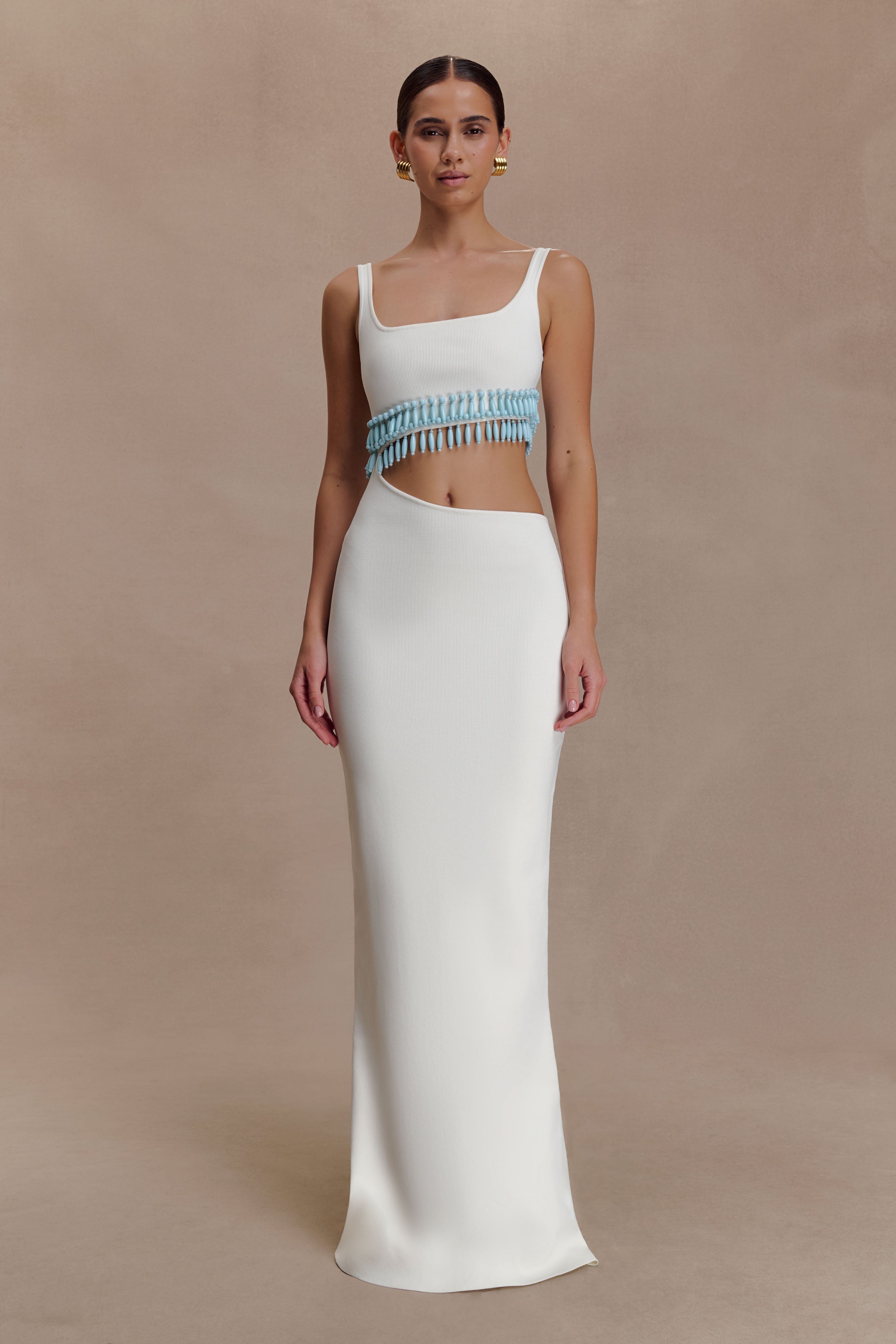 Ruvic Knit Maxi Beaded Dress