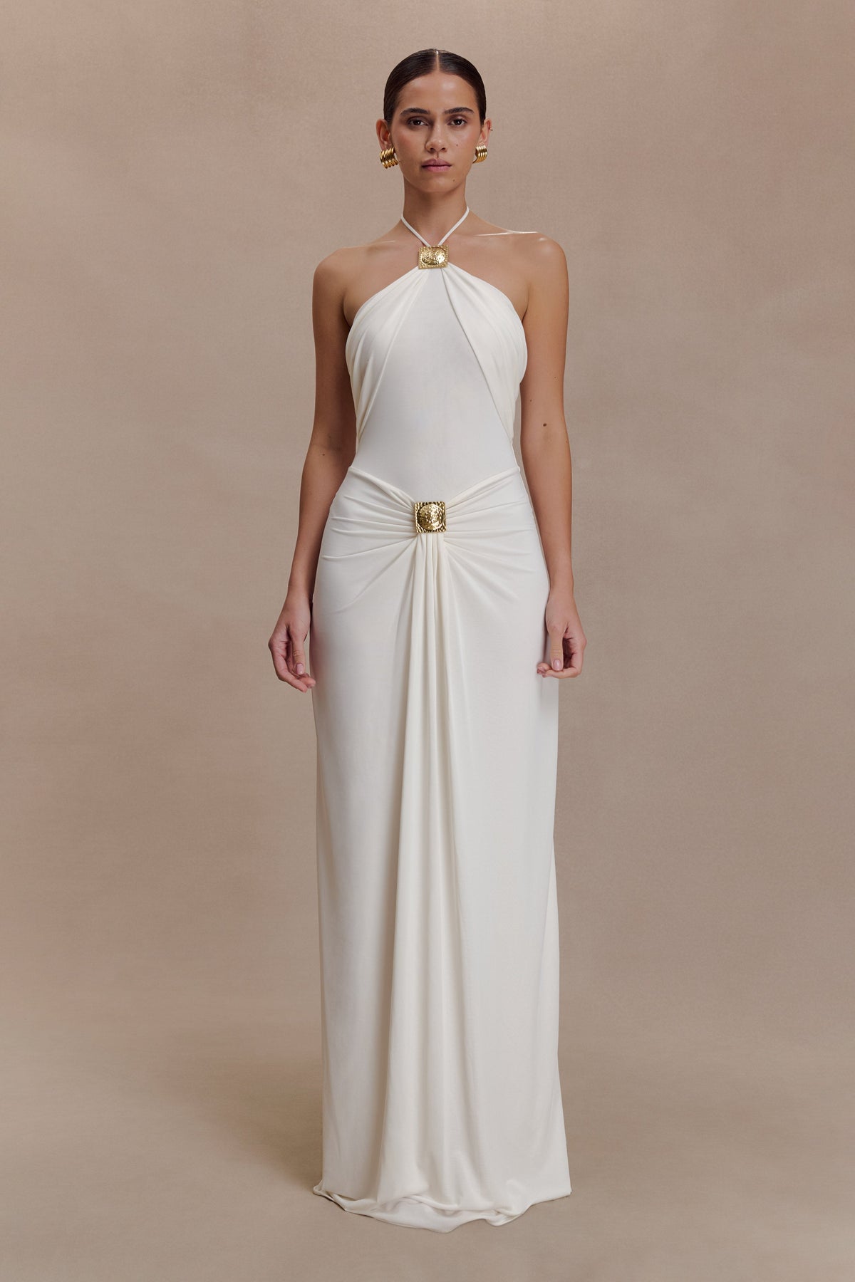Quincy Halter Maxi Dress With Hardware in Black – Chic&Drifts