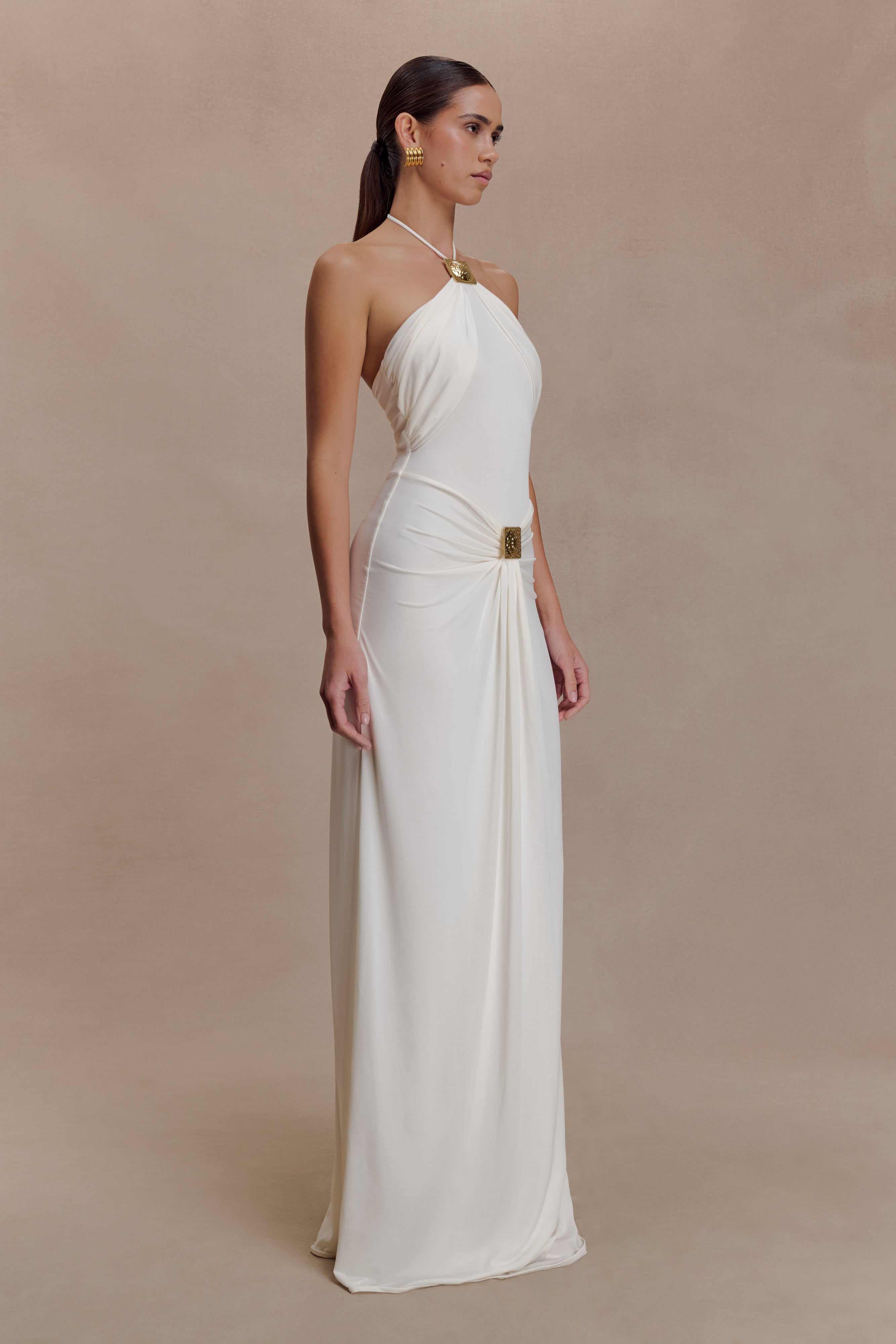 Quincy Halter Maxi Dress With Hardware