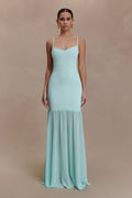 Deanne Bandage And Chiffon Knit Maxi Dress