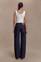 Alima Mid Rise Stud Jeans in Washed Indigo Blue – Chic&Drifts