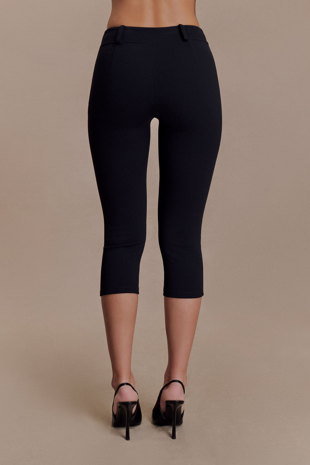 Blanca Stretch Crepe Capri Trousers - Black