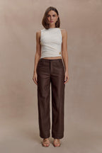 Amia Slinky Sleeveless Top With Hardware in Ivory – Chic&Drifts