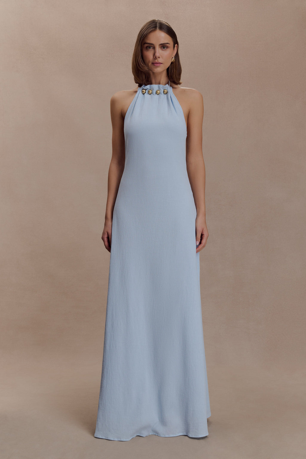 Abeda Cotton Maxi Dress With Hardware