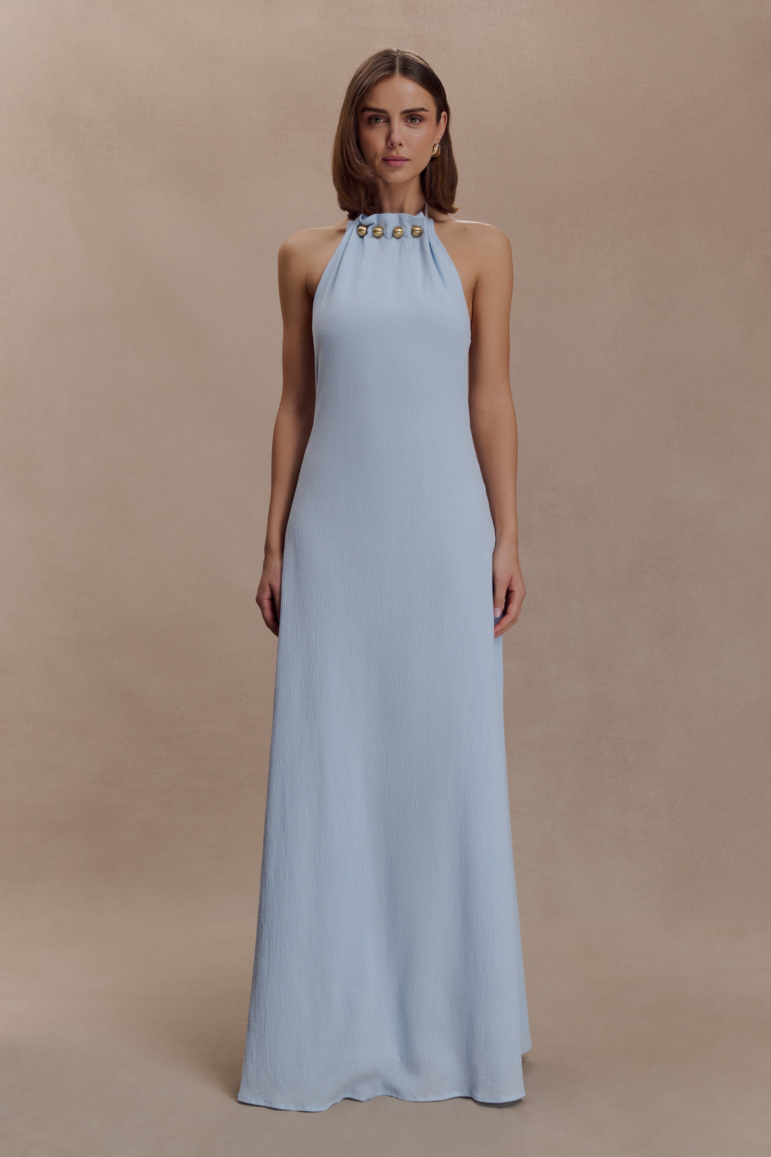 Abeda Cotton Maxi Dress With Hardware