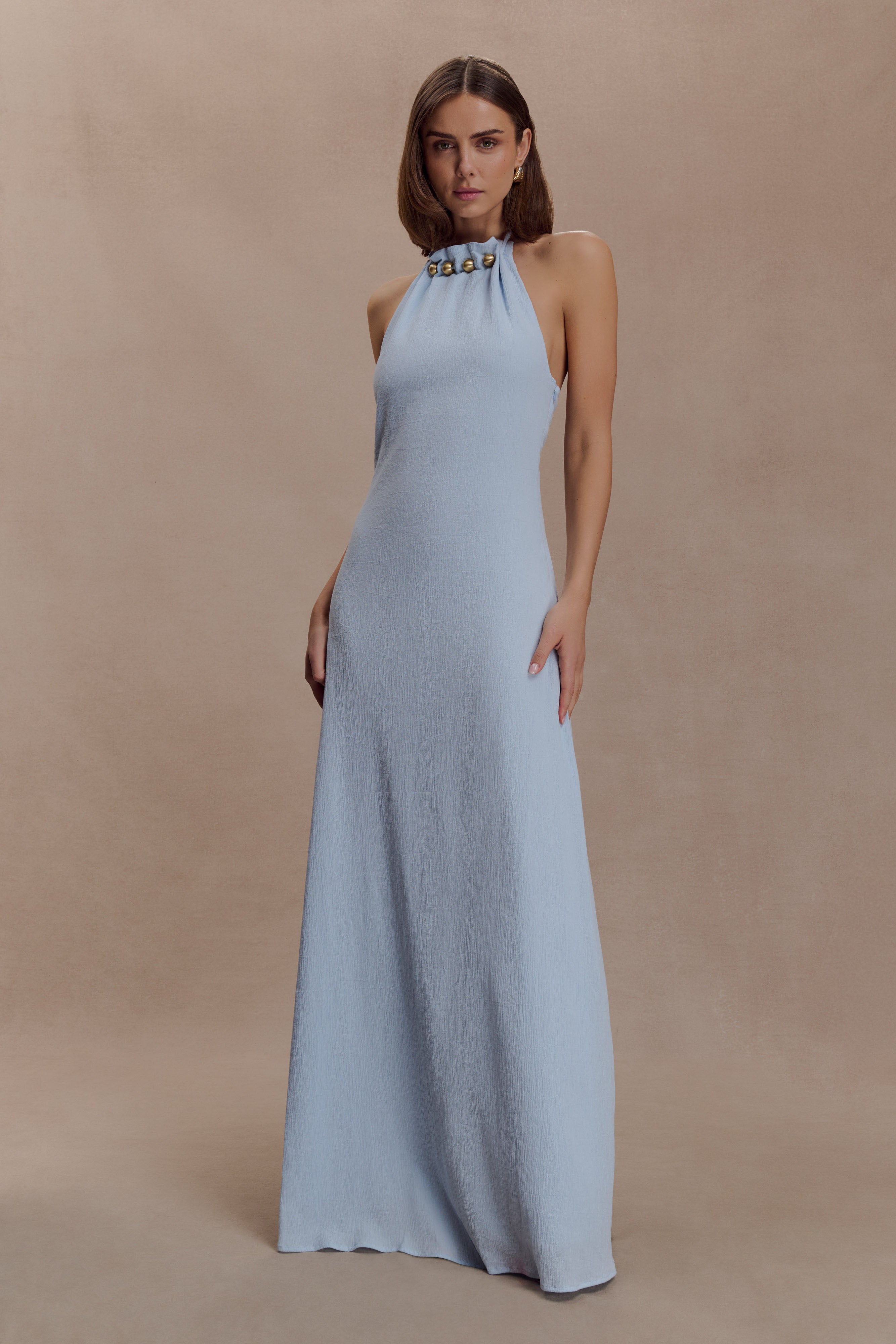 Abeda Cotton Maxi Dress With Hardware