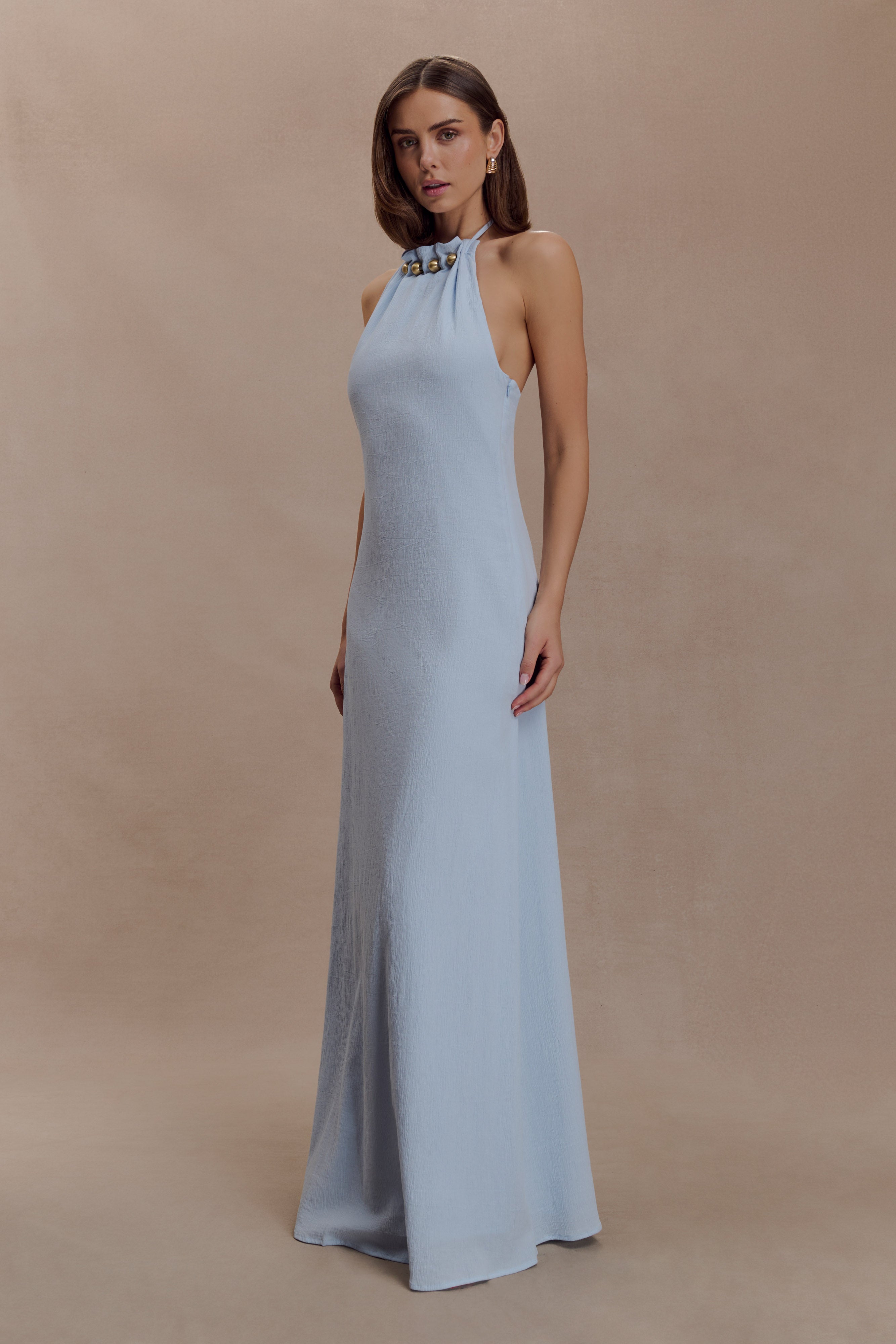 Abeda Cotton Maxi Dress With Hardware