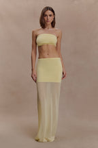 Tanyel Sheer And Bandage Knit Maxi Skirt in Lemon – Chic&Drifts