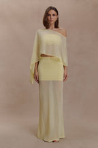 Tanyel Sheer And Bandage Knit Maxi Skirt in Lemon – Chic&Drifts